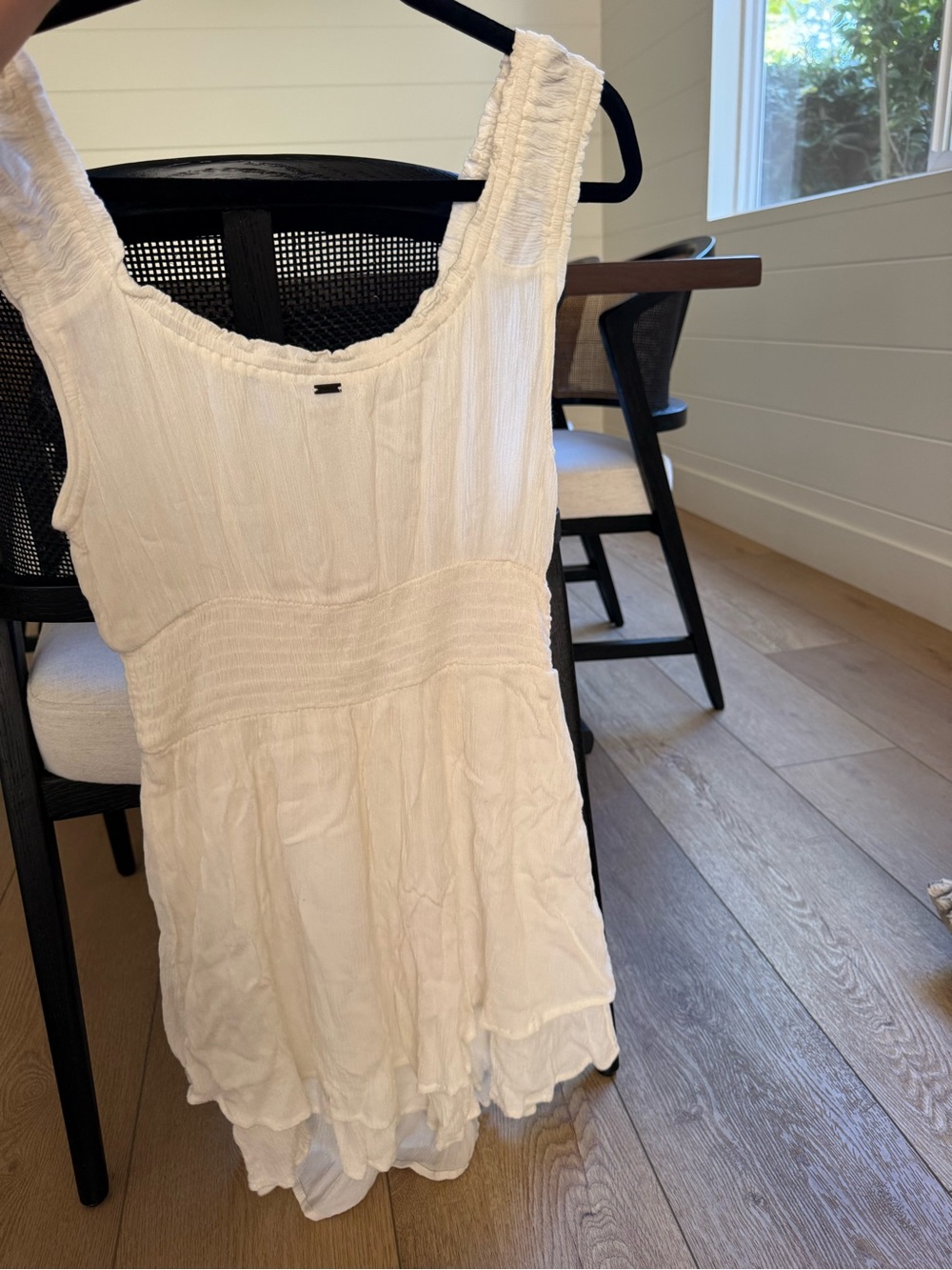 Women's O’Neill Off-White Sleeveless Ruffle-Hem Mini Dress